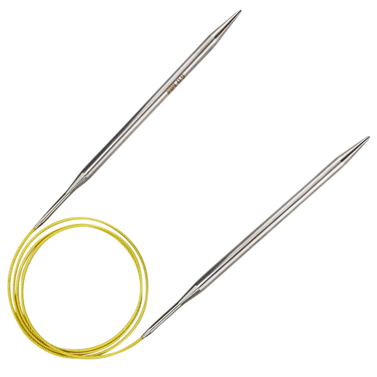 21 Pcs Circular Knitting Needles Set - 1 Needle 6.0mm 100cm Long, 20 Locking Stitch Markers, Steel With Flexible Cable, Metal Fixed Pins