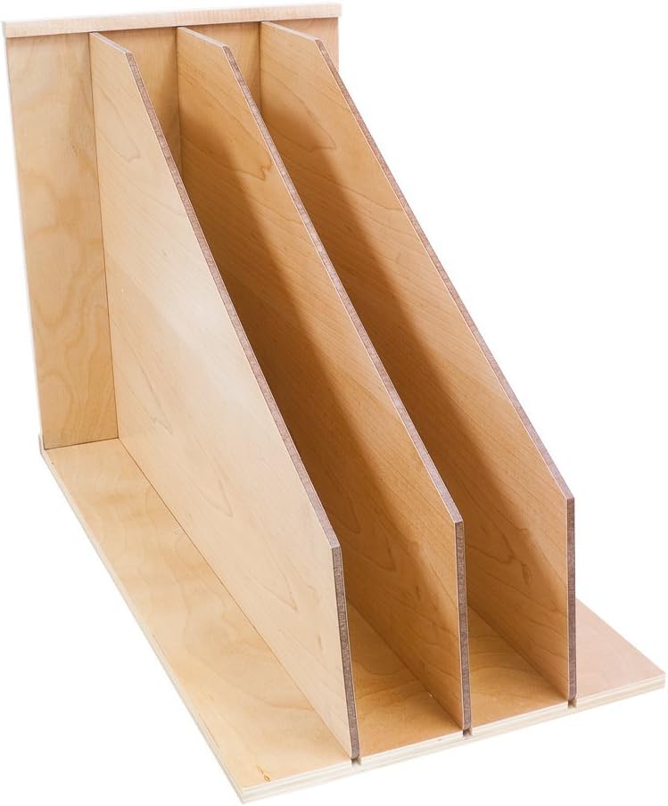 2 PACK Hardware Resources TD3 Wood 15-7/16 Inch Tall Vertical Trays Base Cabinet Organizer with 3 Sections