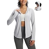 baleaf Women's Sun Jacket with Removable Brim UPF 50+ Lightweight UV SPF Shirts Long Sleeve Full Zip Up Hoodie Outdoor Hiking