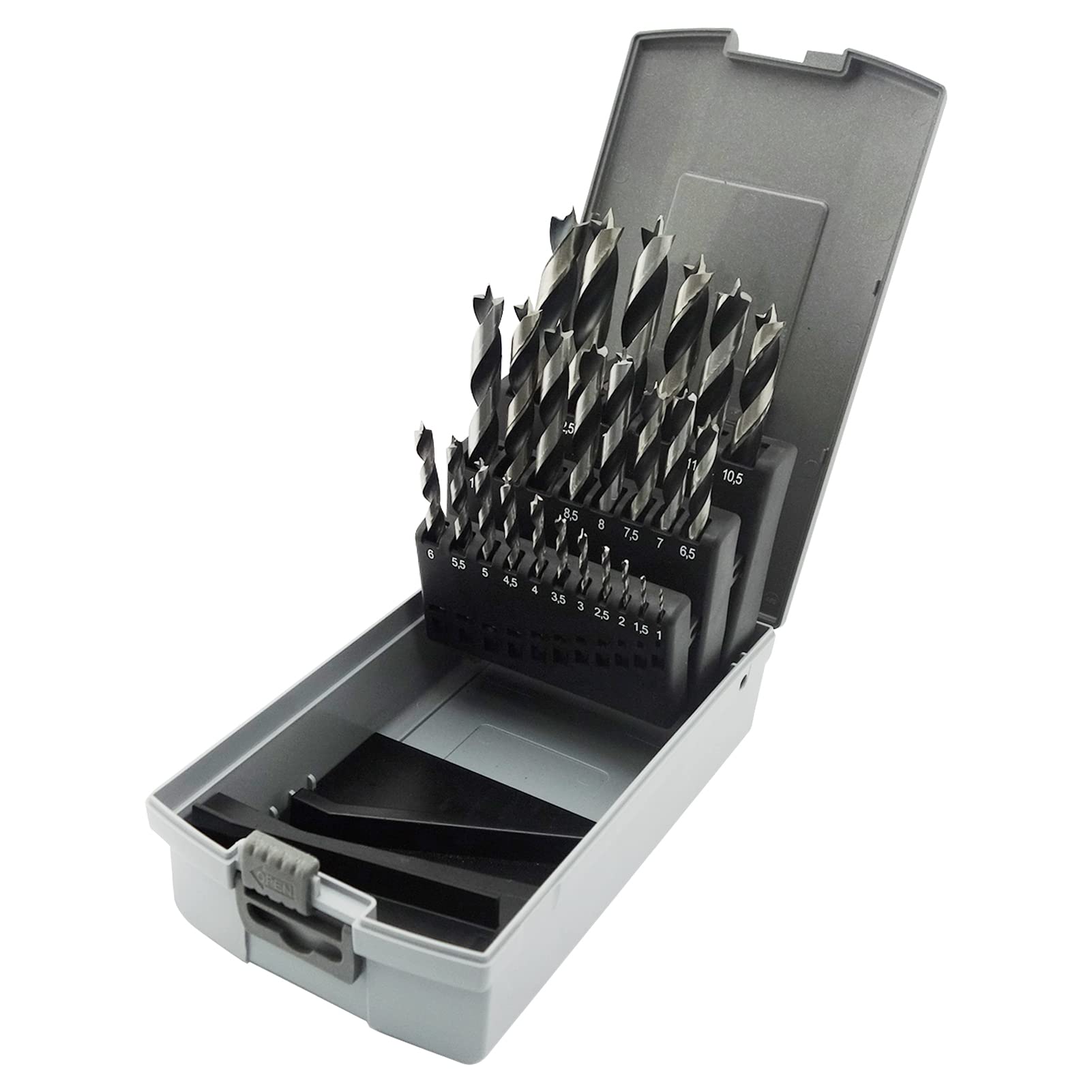 NORTOOLS Brad Point Wood Drill Bit Set,25 PCS HCS Wooden Drills for Woodworking DIY Lover Carpenter1-13mmx0.5mm