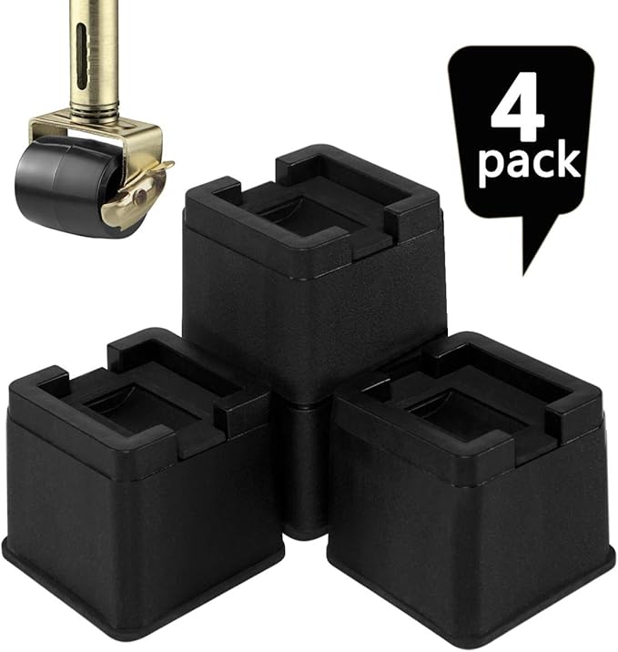 3 Inch Heavy Duty Bed Risers Durable and Stackable Bed Lifts Fits to Casters