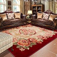 WNSS9 Morocco Style Modern Large Red Area Rug Shaggy Microfiber Modern Rug Soft Glittery Non Slippery Nursery Big Mat Indoor Anti-Skid Carpet for Kids Play Room Bedroom Living Room Decor 150 x 200 cm