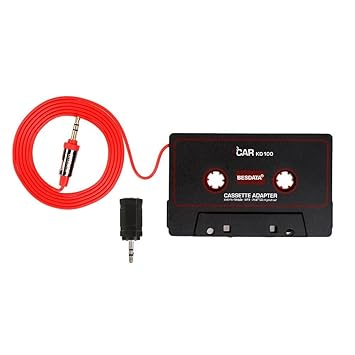 TKOOFN MP3 KFZ Auto Radio Adapter Kassette Kassettenadapter für CD MD MP3 Musik Player (Schwarz) - KD100