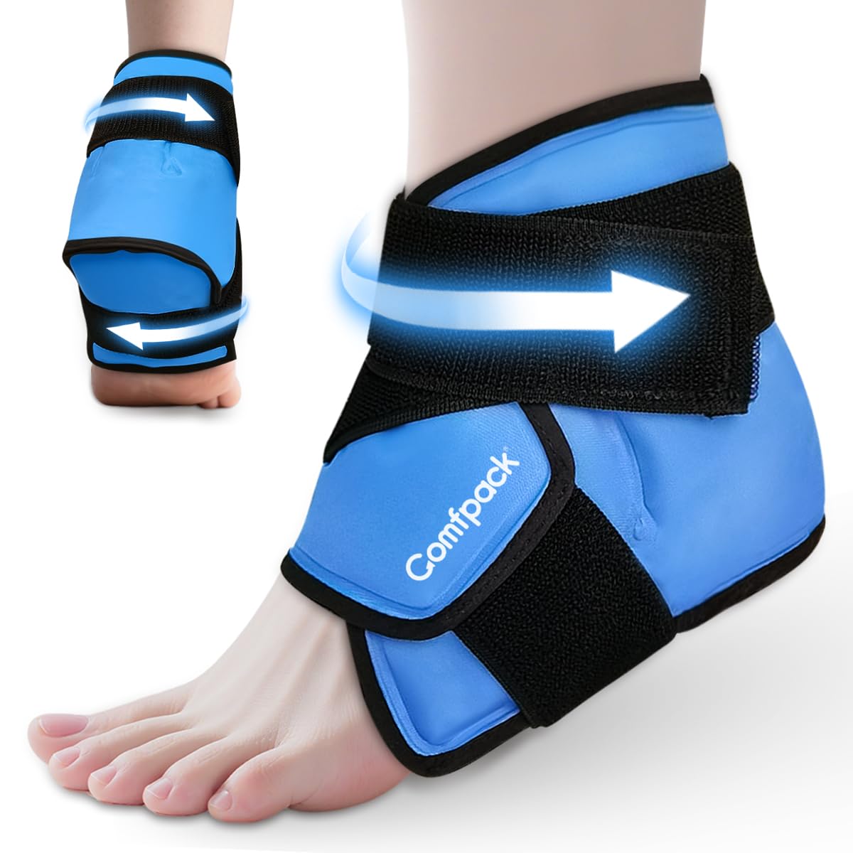 Photo 1 of Comfpack Heel Ice Pack Wrap for Plantar Fasciitis Relief, Ankle Ice Pack Wrap for Swelling, Reusable Gel Cold Pack for Foot Pain Relief, Achilles Tendonitis, Ankle Sprain, Heel Pain