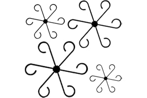 Guokoo 4 Pcs Plant Stem Support Reusable Plant Growth Accessories, Different Sizes Climbing Plant Stakes for Indoor Plants to Decorative (Black)