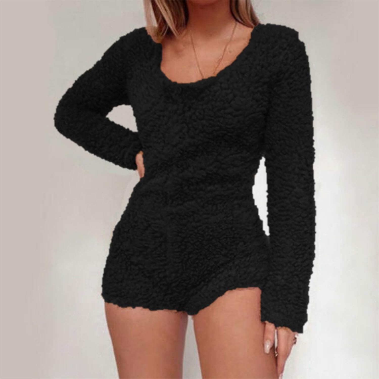 Black sweater jumpsuit Clearance