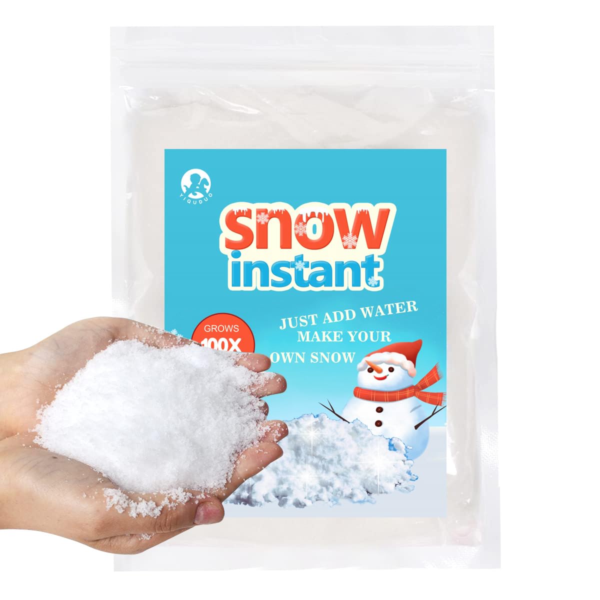 Photo 1 of YIQUDUO Instant Snow Powder - Expands 100x with Water (Makes 10 Gallons) | Non-Toxic | Ideal Artificial Snow for Crafts, Snow for Crafts, Cloud Slime, Holiday Decorations, Sensory Play & School DIY