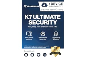 K7 Ultimate Security Antivirus Software 2026 | 1 Device, 2 Years| Email Delivery within 24hr