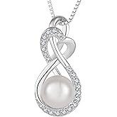 JIWOY Infinity Necklace Birthstone Pendant 925 Sterling Silver Jewelry for Women