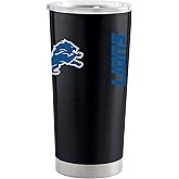 Team Fan Apparel NFL 20oz Gameday Stainless Steel Tumbler, Insulated For Hot & Cold, Slider Lid, On-The-Go Travel, Officially Licensed (Detroit Lions - Black)