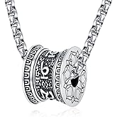 Adnix 925 Sterling Silver Patron Saint Amulet Pendant Necklace Religion Protection Jewelry for Men Women