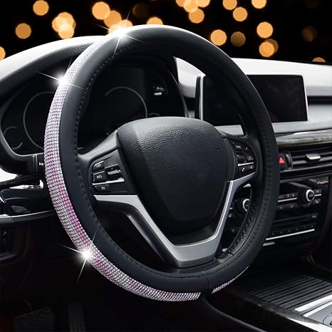 Zatooto Lenkradbezug Glitzer Fur Frauen Bling Lenkradbezug Auto 37 38cm Rosa Amazon De Auto