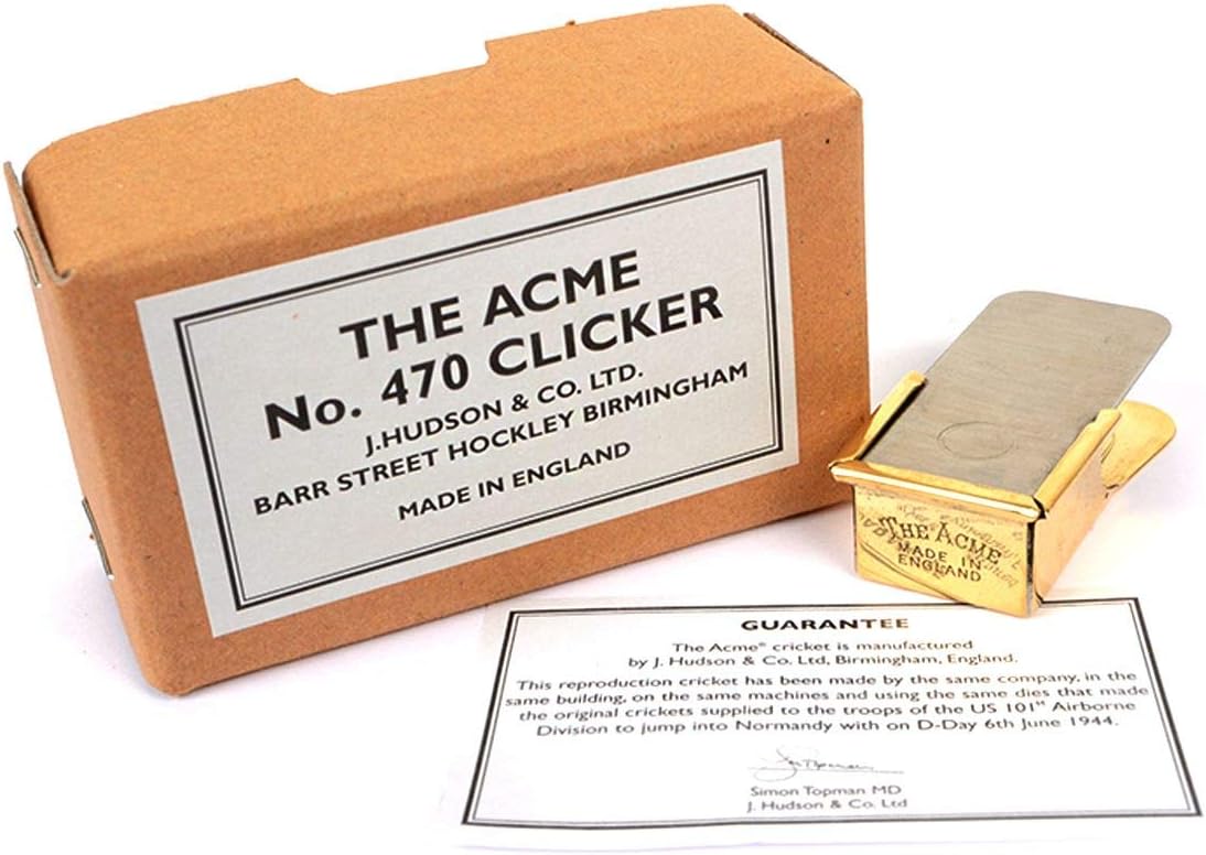 ACME Clicker No. 470 with Leather Strap - Loud and Durable Training Device for Dogs Horses, Dolphins and Much More