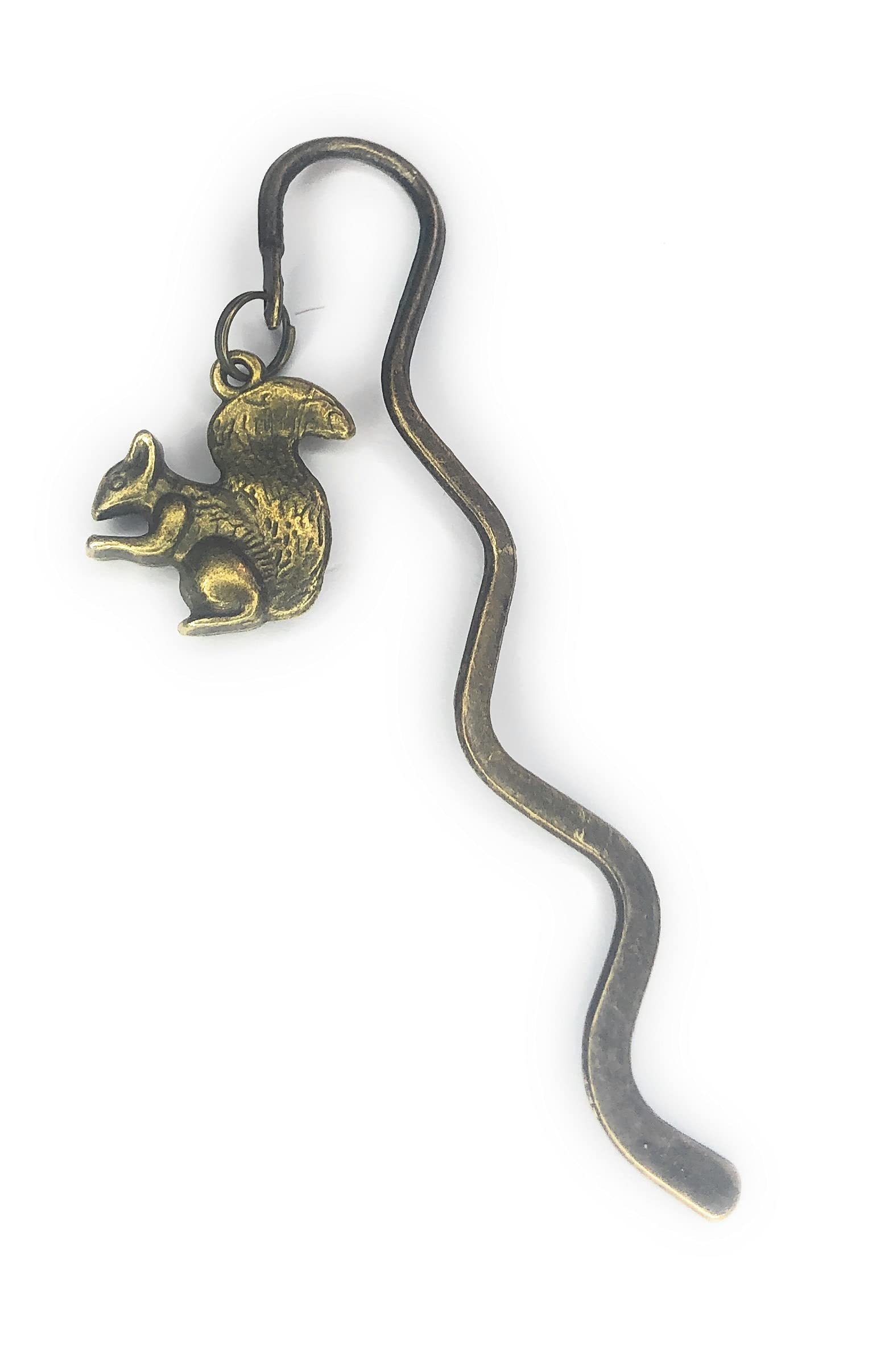 FizzyButton Gifts Squirrel Mini Bookmark with Bronze Tone Charm, in Gift Bag