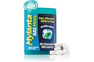 Mylanta Gas Relief Tablets, Mini-Tabs, Mint, 50 Count