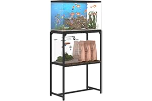Mondazie 20 Gallon Fish Tank Stand, Upgraded Height Aquarium Stand Table with 2 Tiers Storage Shelf, Metal Reptile Breeder Tu