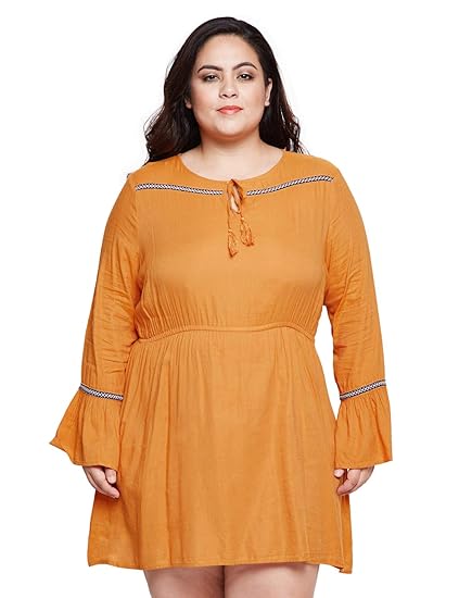 plus size mustard dress