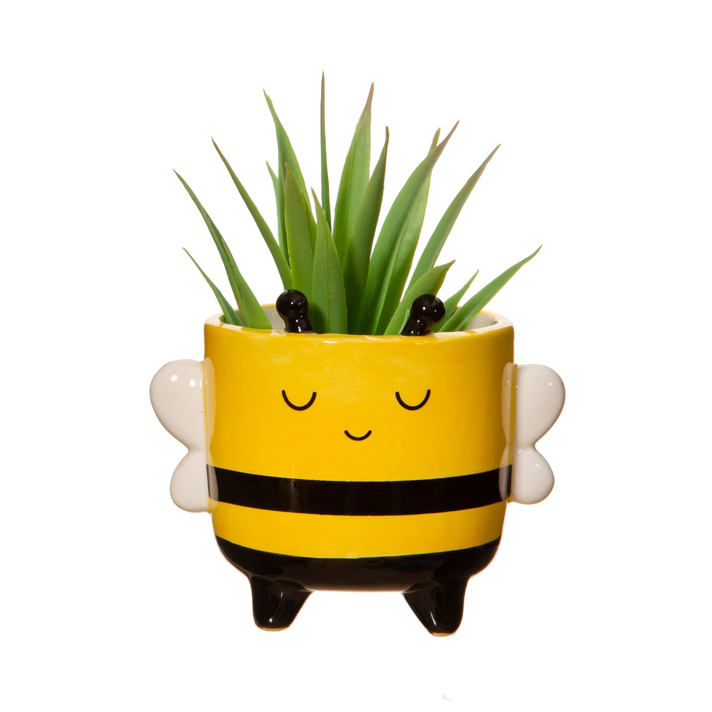 Sass & Belle Mini Bee Planter On Legs - Cute Animal Planter for Houseplants, Quirky Decorative Flower Pot for Home Décor, Ceramic Novelty Pot, Part of Sass and Belle selection of Plant Pots