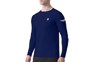 Roadbox Mens UPF 50+ Swim Shirt, Long Sleeve Sun Protection Rash Guard, Slim Fit Fishing Shirts for Beach Surfing Hiking