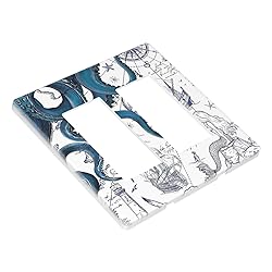 Nautical Octopus Mermaid Lighthouse 2 Gang Double