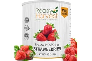 Ready Harvest Freeze Dried Strawberries | Healthy Emergency Snacks | Hurricane preparedness items as survival food | Pantry Staples | #10 Can | 30 Year Shelf Life