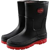 kmkaren Rain Boots for Men, Comfort Mens Rubber Boots, Waterproof Garden Boots with PVC Unique Design, Lightweight Durable Work Mud Boots for Fishing Farming Gardening
