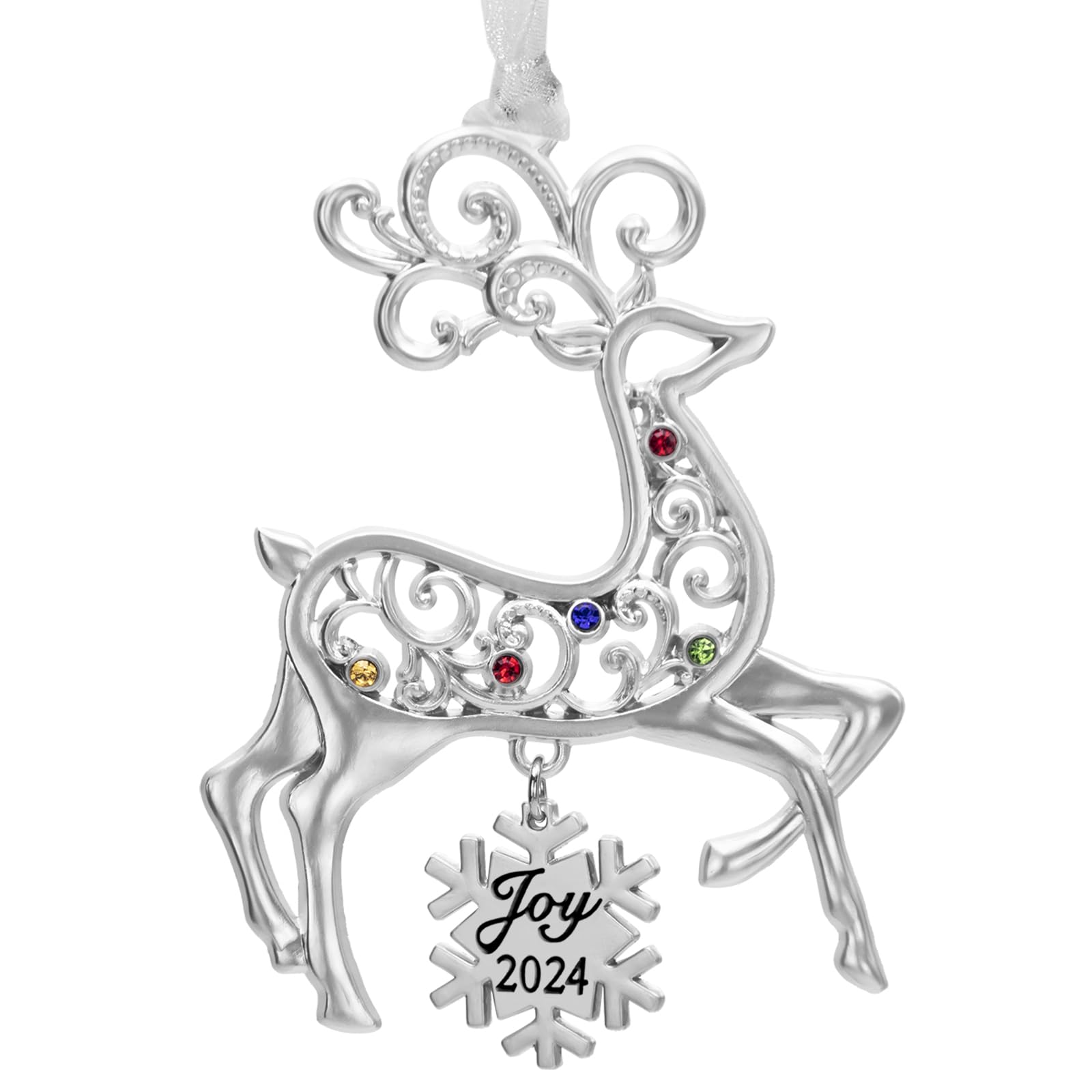 Laraine Christmas Tree Ornaments – 2024 Decorative Hanging Pendant of Car Charm Holiday Keepsake Gift Home Decor (Caribou (2024))