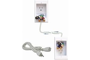 POWERBRIDGE SOLUTIONS PowerBridge ONE-CK Single Outlet TV Cord Hider for Wall Mounted TVs - Recessed In-Wall Cable hider System for Power & Low Voltage - Matches Existing Outlets - Hide Wires With this Easy DIY Install Kit