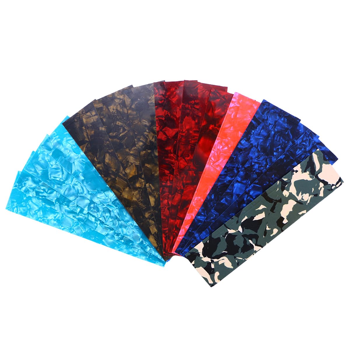 ULTNICE 15Pcs Diy Guitar Punch Sheets - Assorted Color Celluloid Strips for Custom Guitar Picks - Light Medium Heavy Thickness for Musicians