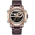 NAVIFORCE Digital Watch Men Luxury Stainless Steel Analog Quartz Waterproof Watches Fashion Business Chronograph Military Multifunctional Wristwatch