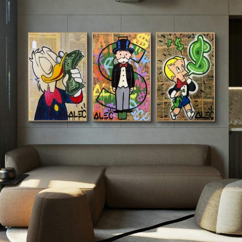 JEfunv ALEC Monopoly Geld Graffiti Kunst Gemälde an der Wand Kunst