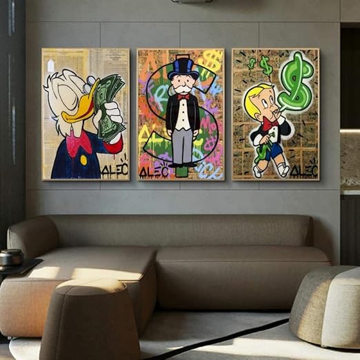 JEfunv ALEC Monopoly Geld Graffiti Kunst Gemälde an der Wand Kunst