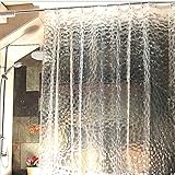 Shower Curtains, JamHoo Eco-friendly 12 Gauge 100% EVA Heavy Duty 3D Cube Semi-transparent Waterproof Bathroom Curtain - 72