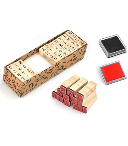 Coffret 70 Tampons Bois caoutchouc Alphabet Lettre Chiffre Sceau Enfan - Beaux-Arts et Coffret 70 Tampons Bois caoutchouc Alphabet Lettre Chiffre Sceau Enfan - Beaux-Arts et