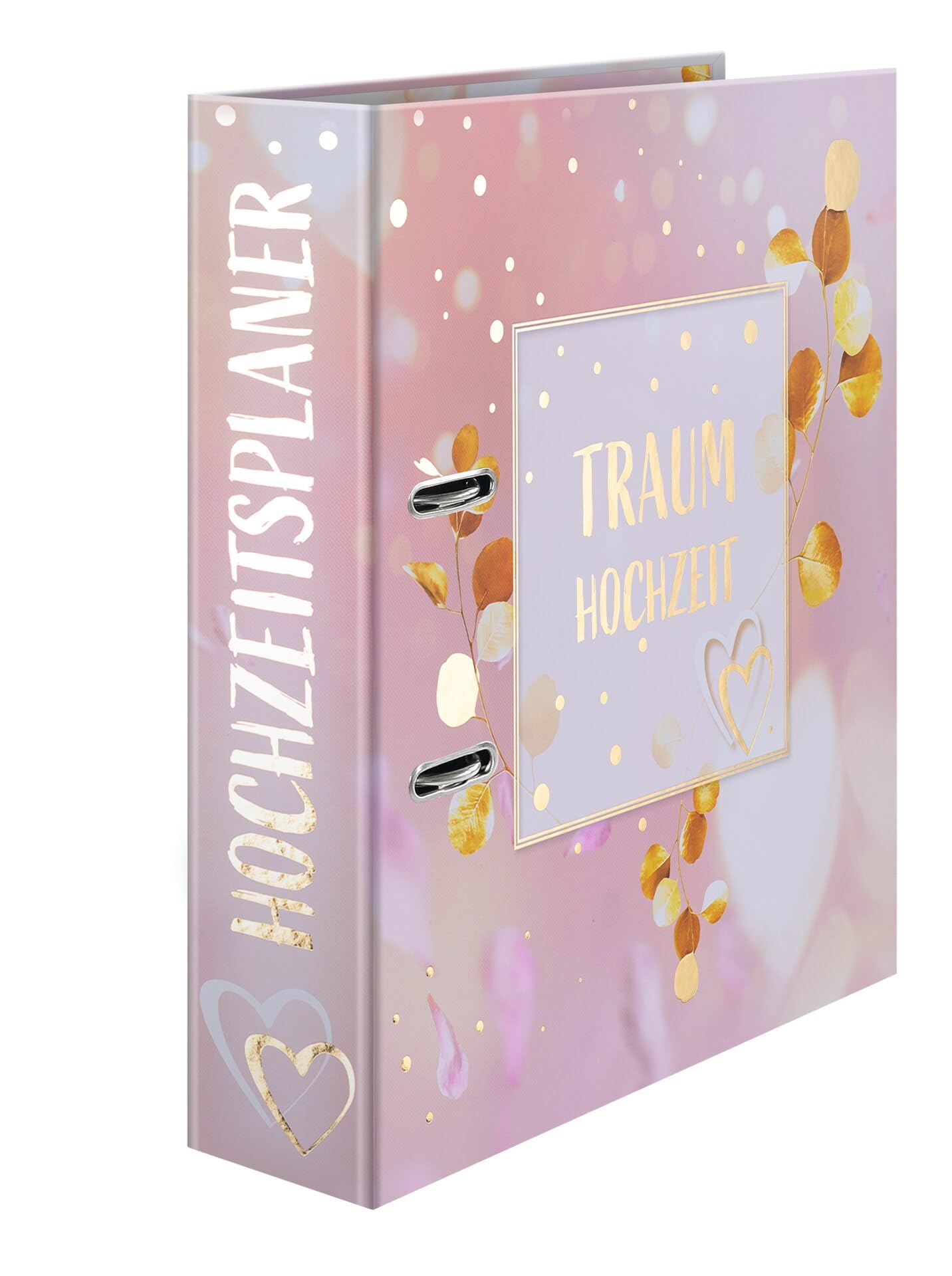 HERMA Wedding Planner Folder with Love Story Motif, A4, Wedding Organiser with Gold Embellishments and 10-Piece Register, Engagement Gift