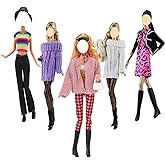 Doll Clothes, 5 Sets Outfits Spring Dresses Pants Windbreaker Hat for 11.5 inch Dolls Accessories Random Style (B)