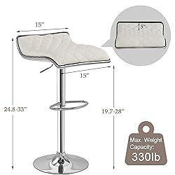 VECELO Adjustable Bar Stools Set of 2, Bar Height