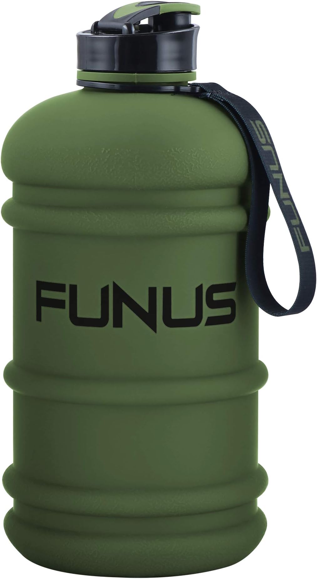 2.2L Water Bottle 74oz Big Workout Gallon Jug Leak Proof for Sports Hiking Gym Outdoor (Army Green)