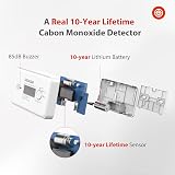 WISUALARM WisuAlarm Carbon Monoxide Detector 10-Year Battery LCD EN view 3