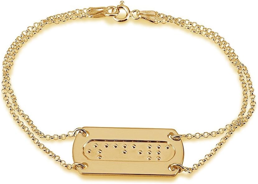 oNecklace - Double Chain Braille Bar Bracelet