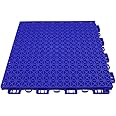 RevTime 24 pcs Interlocking Rugged Grip-Loc Deck Floor Tiles 12"x12"x5/8" Non-Slip with Drainage Holes Deck Flooring, Patio Floor, Swimming Pool Floor - Blue