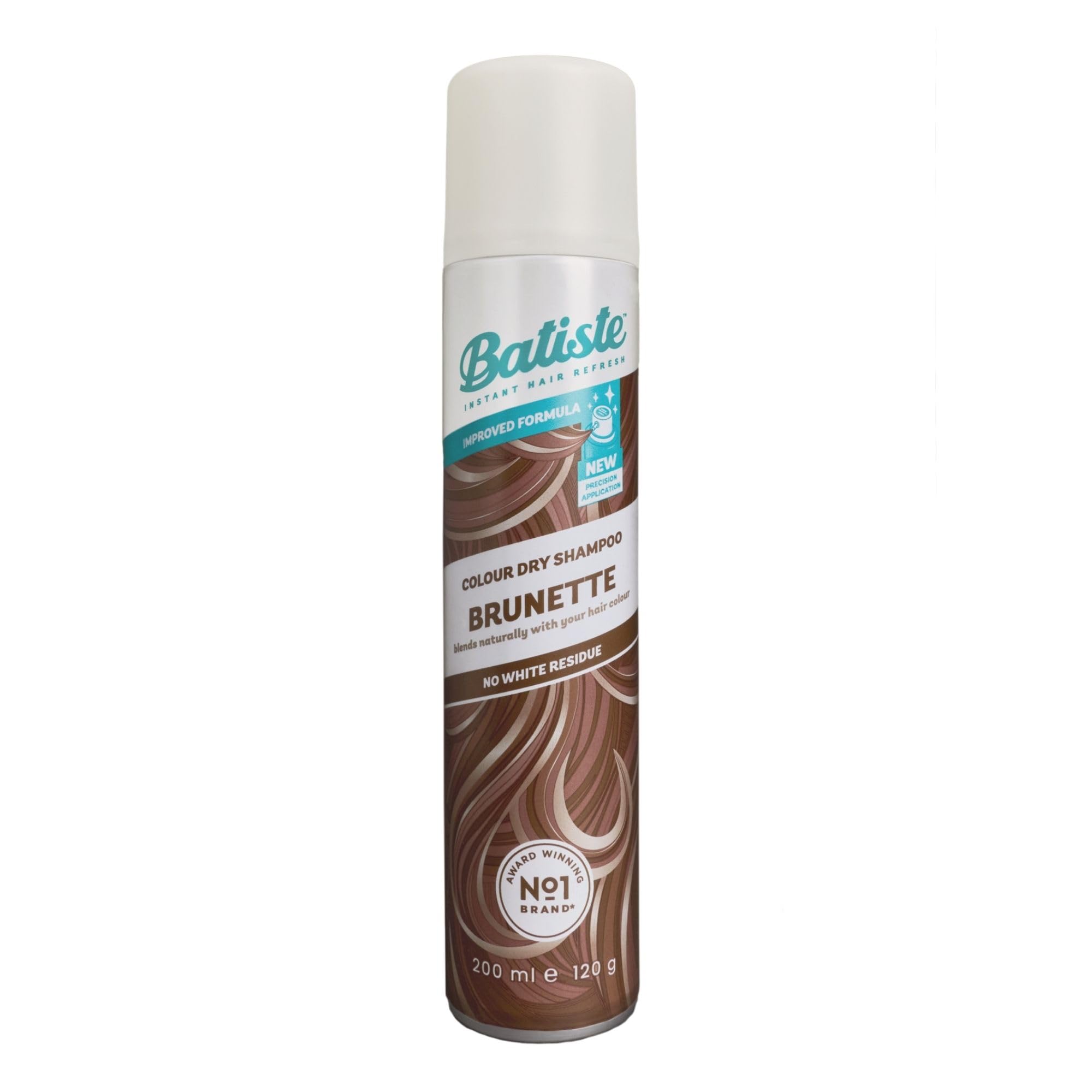 Batiste Dry Shampoo Brunette , Hint of Colour Range, Instantly Refreshes and Revives Dark Hair, Removes Oil, with Targeted Diffuser, Fabulous Look in 4 Steps, No White Residue, No Rinse, 200 ml