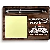 Administrative Assistant Gifts, Appreciation Gift for Secretary Admin Assistant Miracle Worker Sticky Note Holder Office Decor, Administrative Professional Day Gifts