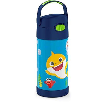 Buy Thermos Funtainer 12 Ounce Stainless Steel Vacuum Insulated Kids Straw Bottle Baby Shark Online In Indonesia B08j1krkrs