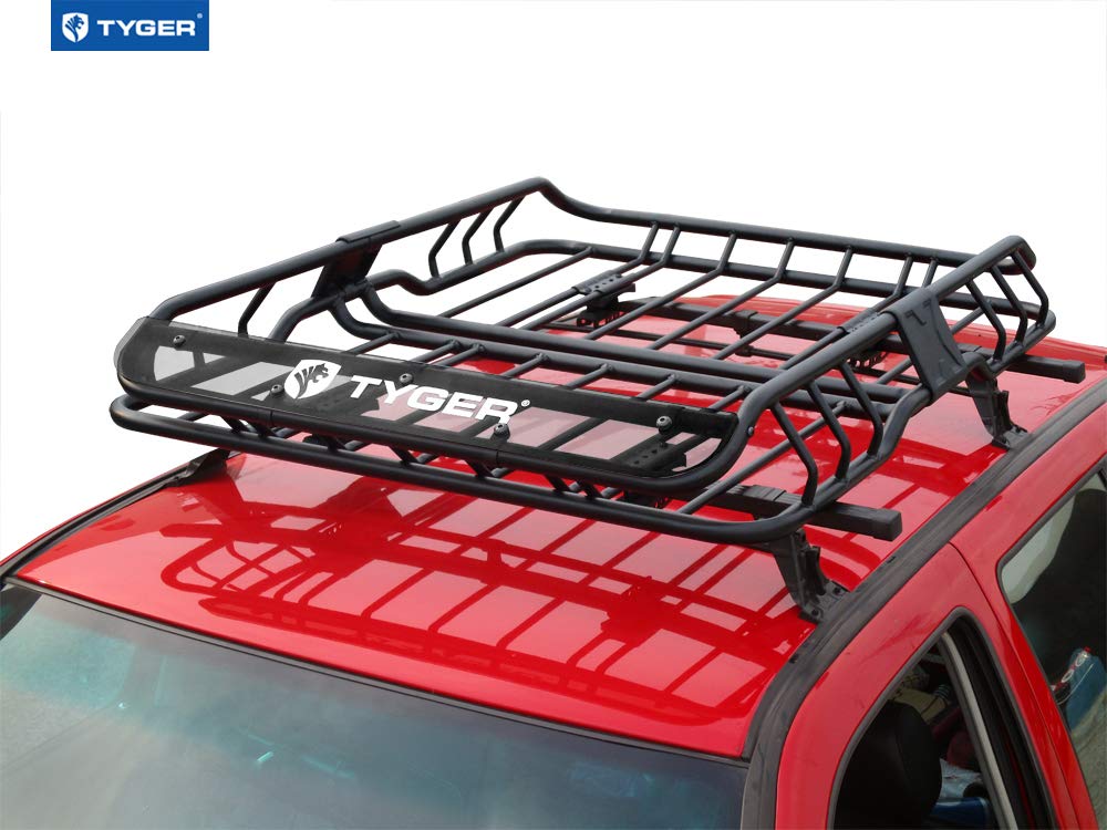 Tyger Heavy Duty Roof Mounted Cargo Basket Rack L47 x W37 x H6 Roof