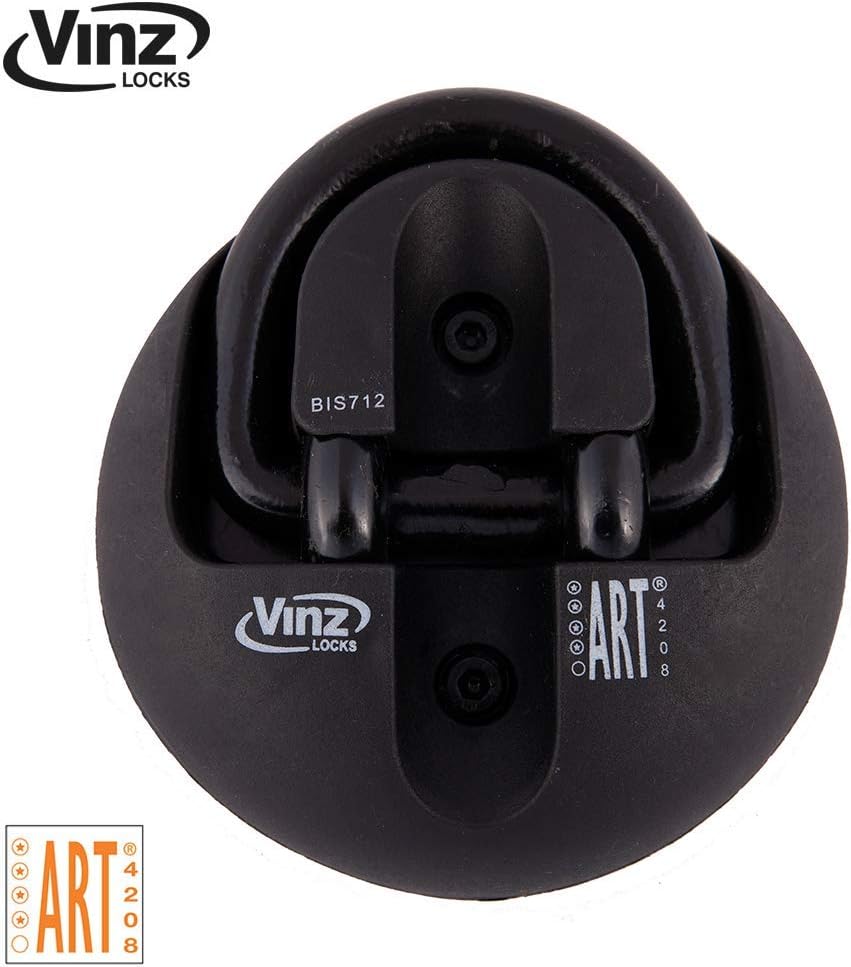 Vinz Ground Wall Anchor - For securing Motorcycle Moped and Bike, Black, 0 cm - Image 4