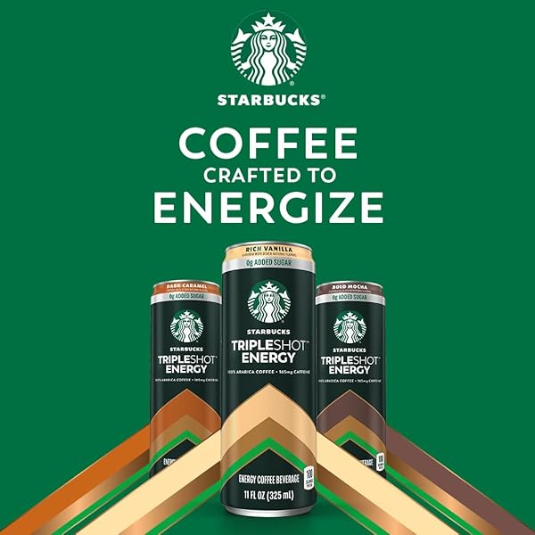 STARBUCKS TRIPLESHOT COFFEE ENERGY DRINK, MOCHA, TRIPLE BLEND, 165MG CAFFEINE, B VITAMINS, PROTEIN, ICED COFFEE, 11 FL OZ CANS (12 PACK)