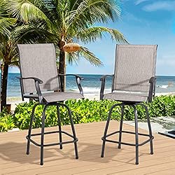 Vongrasig 2 Piece Patio Swivel Bar Chairs, All