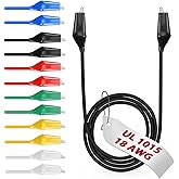 12pcs/20in. Alligator Clips Electrical with Wires UL1015/18AWG, 6 Colors Jumper Test Leads Set, 1.77in. Clips Soldered with Wires- EDGELEC
