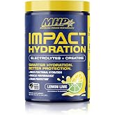 MHP Impact Hydration Electrolyte + Creatine Drink Mix, Lemon Lime, 30 Serv | No Artificial Sweeteners or Colors | Strength, Performance &amp; Recovery Sports Drink Mix | 30 Servings